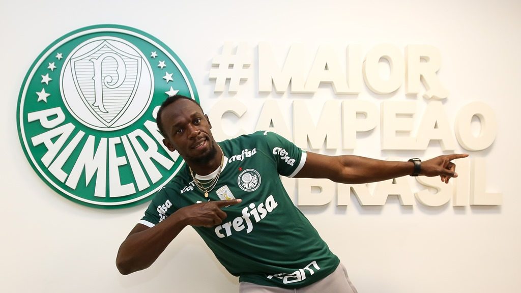 Em ativação, Puma leva Usain Bolt para conhecer Palmeiras