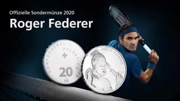 Roger Federer será rosto de moedas de 20 e 50 francos suíços