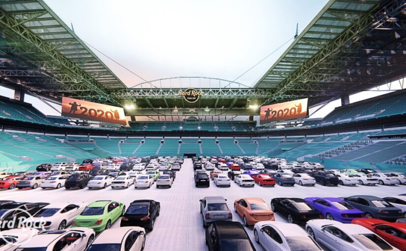 Hard Rock Stadium, casa do Miami Dolphins, oferecerá drive-in