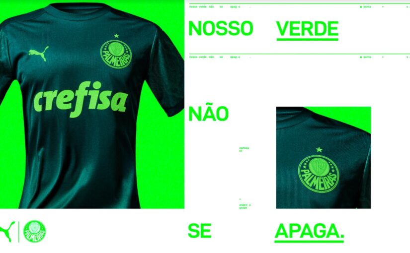 Com lema “Nosso verde não se apaga”, Puma apresenta camisa 3 do Palmeiras