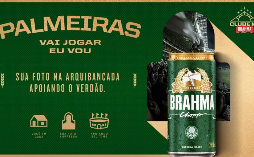 Brahma ativa patrocínio ao Palmeiras com totem de torcida