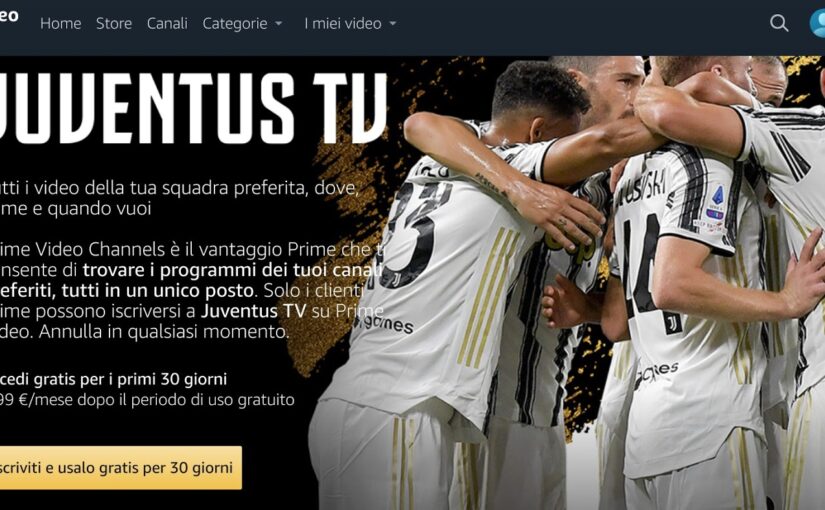 Amazon adiciona Juventus TV ao catálogo do Prime Video