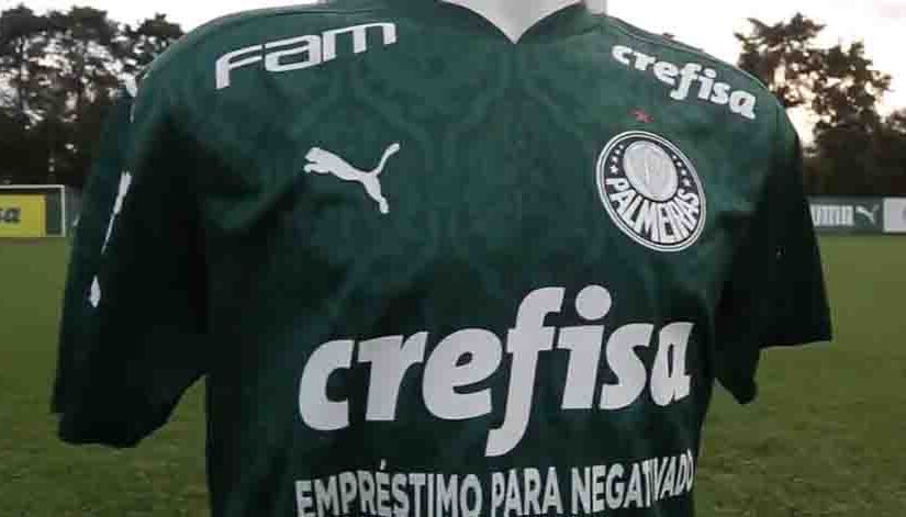 Crefisa usa clássico para promover serviço de empréstimo na camisa do Palmeiras