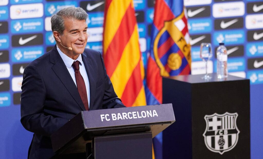 Joan Laporta, presidente do FC Barcelona, diz Super Liga europeia sairá em 2025