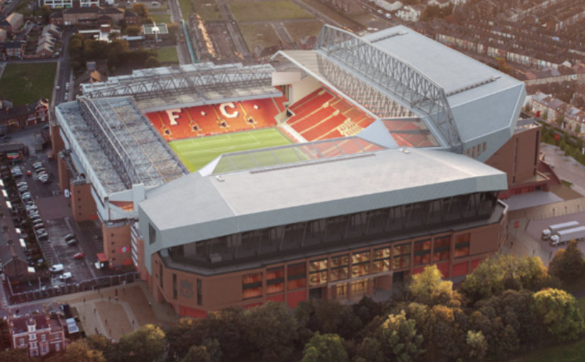 Liverpool estuda aumentar capacidade de Anfield para 61 mil