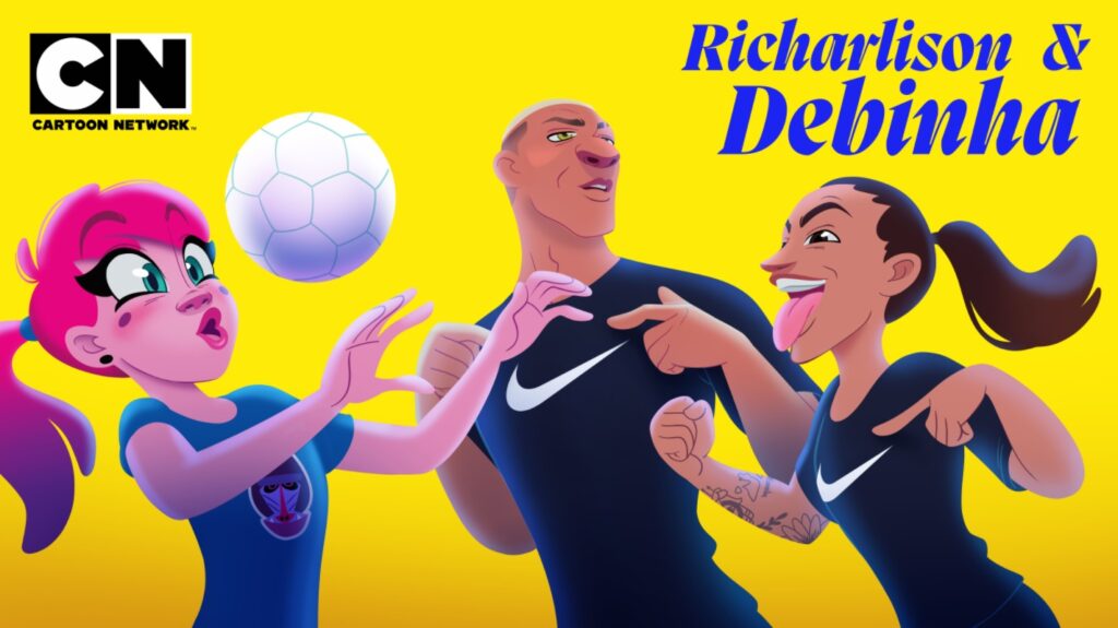 Nike e Warner Media transformam Debinha e Richarlison em desenho animado