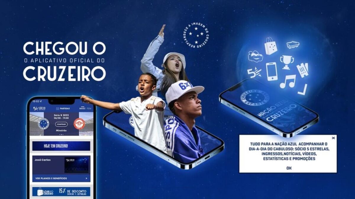 Cruzeiro lança Nação Azul, aplicativo para aumentar engajamento com torcedores