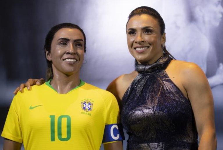 Museu da Seleção Brasileira apresenta estátua de cera da Rainha Marta
