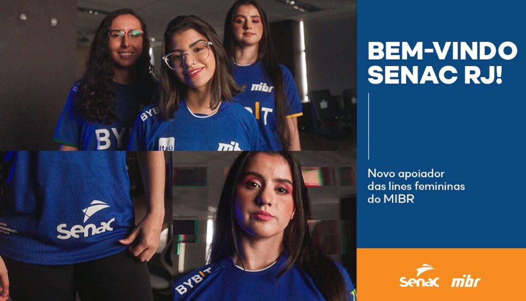 MIBR anuncia Senac RJ como novo parceiro das lines femininas de CS:GO e Valorant