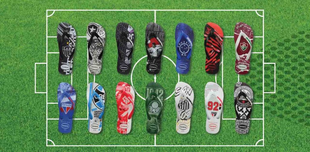 Havaianas amplia coleção de sandálias de futebol com mais nove clubes