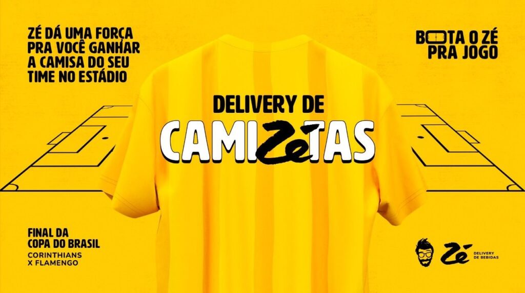 Em ativação para Copa do Brasil, Zé Delivery entrega de presente camisas de Corinthians e Flamengo