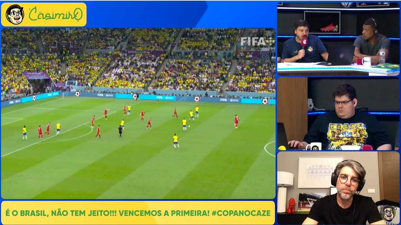Cazé TV bate novo recorde e jogo do Brasil tem mais de 1 milhão de