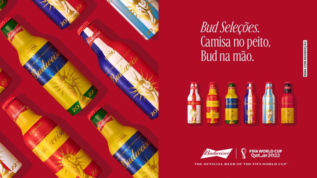 Budweiser lança garrafas colecionáveis das principais seleções da Copa do Mundo 2022