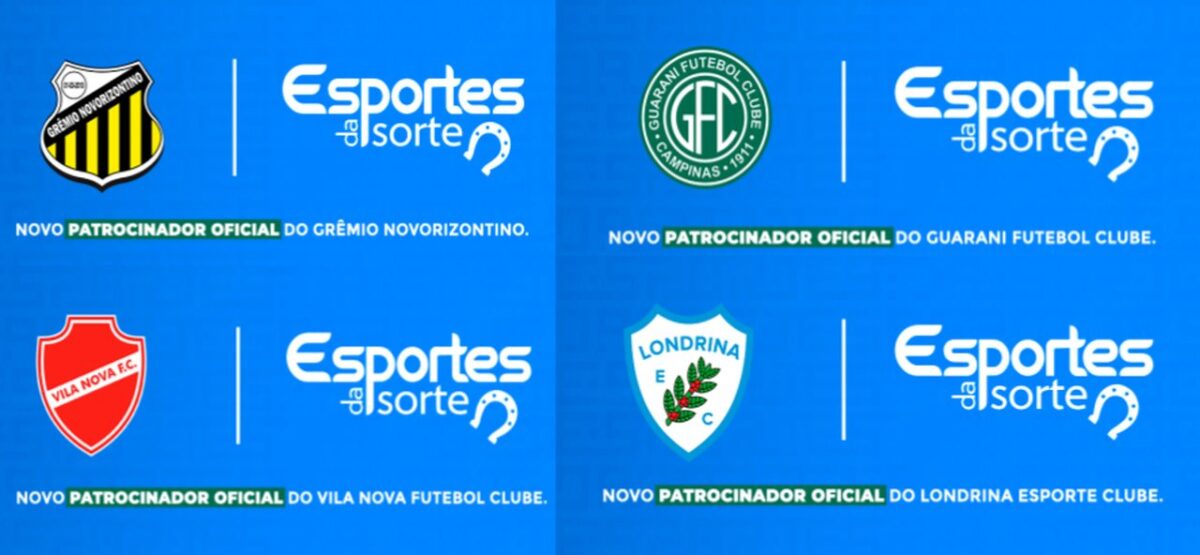 Esportes da Sorte fecha acordo de patrocínio com Guarani, Londrina, Novorizontino e Vila Nova-GO