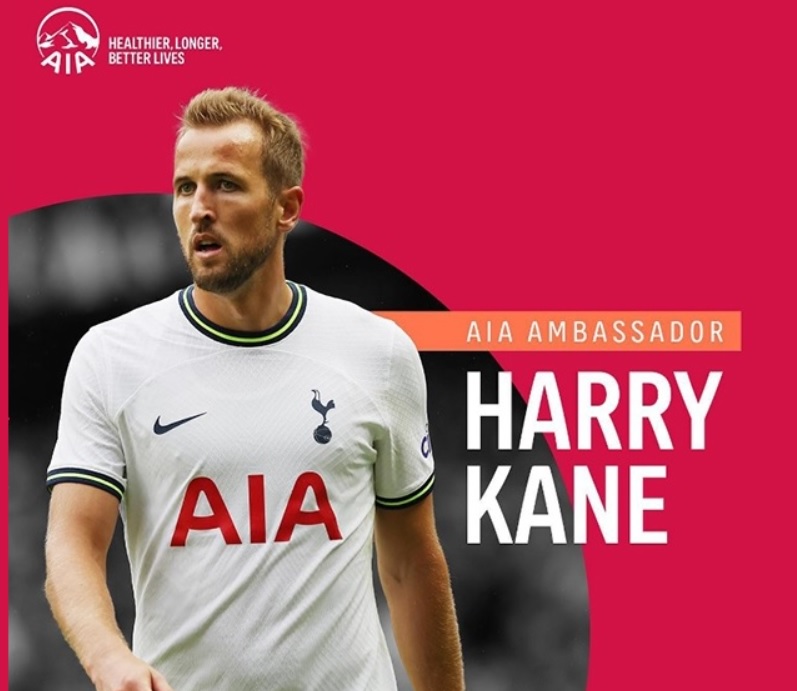 Harry Kane é novo embaixador da AIA, patrocinadora máster do Tottenham