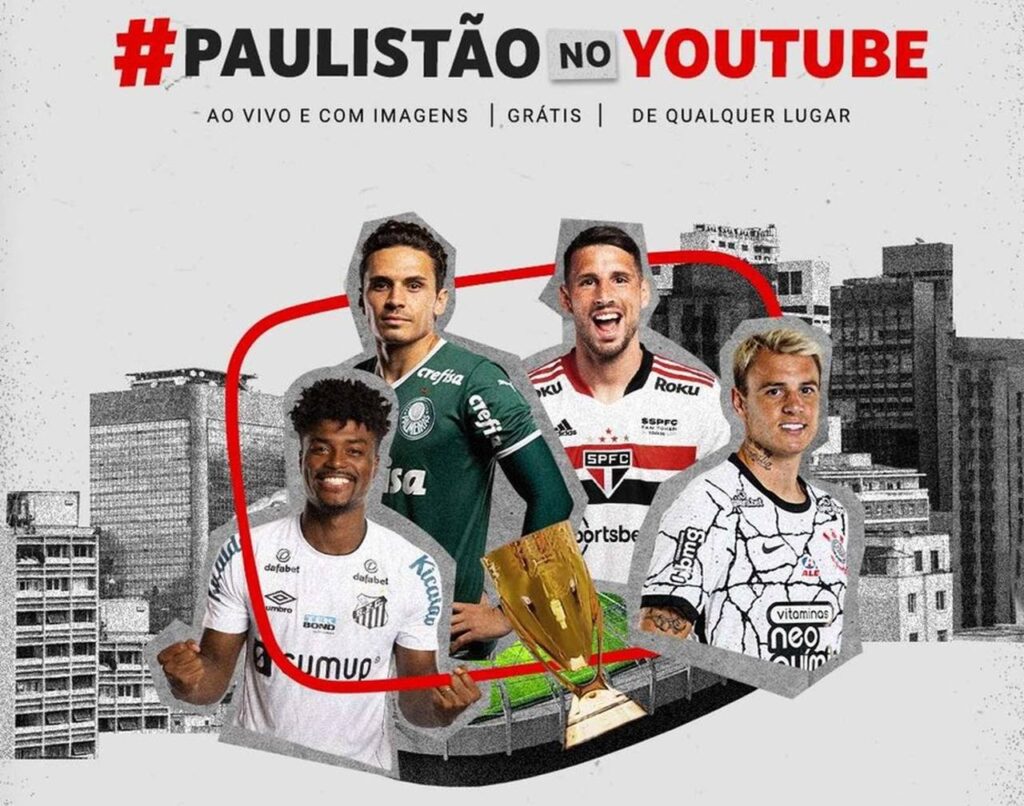 YouTube detalha os doze jogos ao vivo que transmitirá do Paulistão 2023