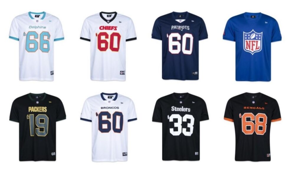 New Era embarca nas jerseys das equipes da NFL e lança linha de camisetas
