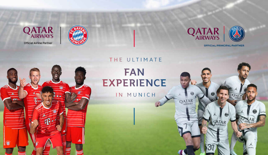 Qatar Airways lança pacote especial para Bayern de Munique x PSG pela Champions League