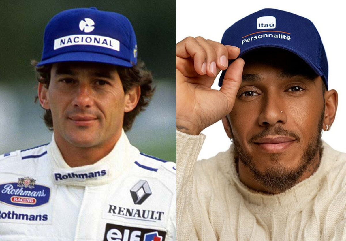 Ayrton Senna, Lewis Hamilton e o boné azul