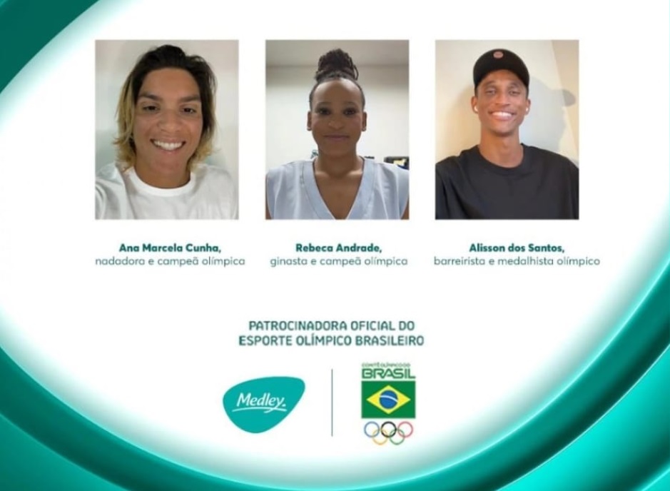 Medley é a nova patrocinadora de Rebeca Andrade, Ana Marcela Cunha e Alisson dos Santos