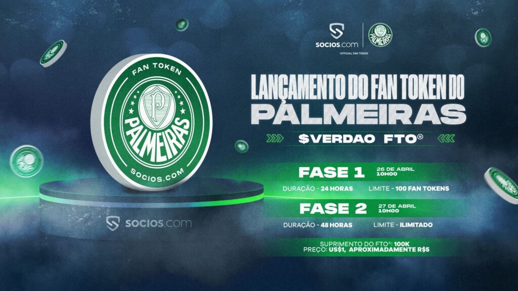 Palmeiras e Socios.com divulgam Fan Token oficial do clube