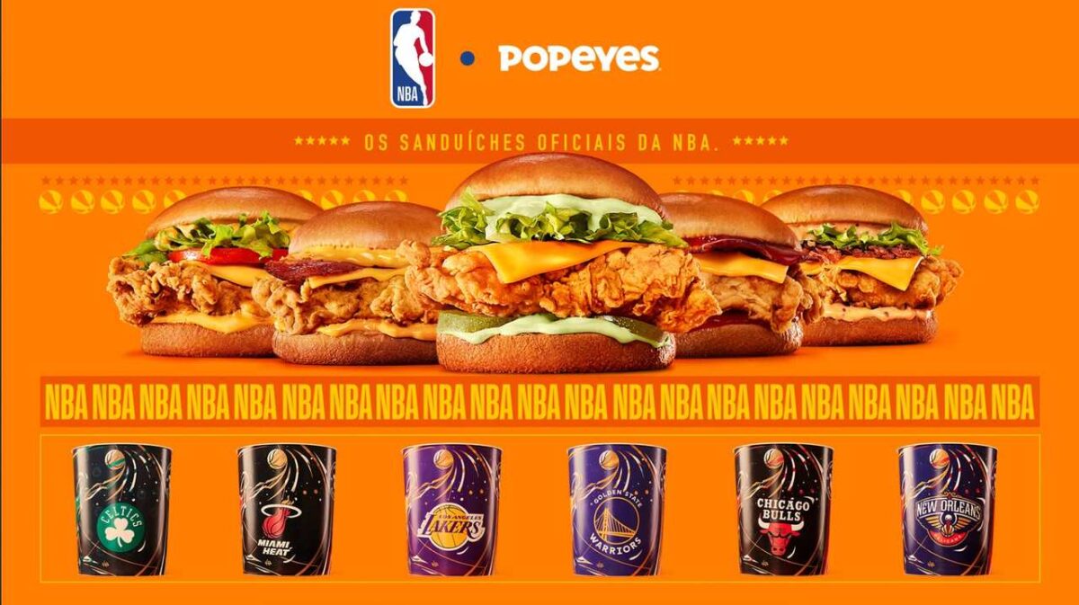 POPEYES lança sanduíches inspirados nos times da NBA