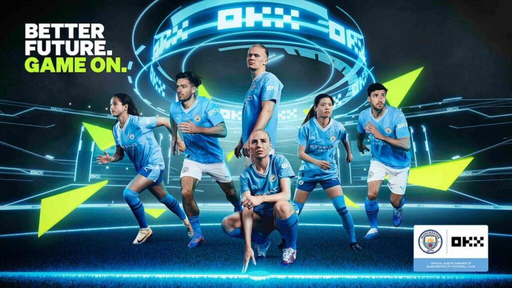 Manchester City expande parceria com OKX para manga esquerda da camisa