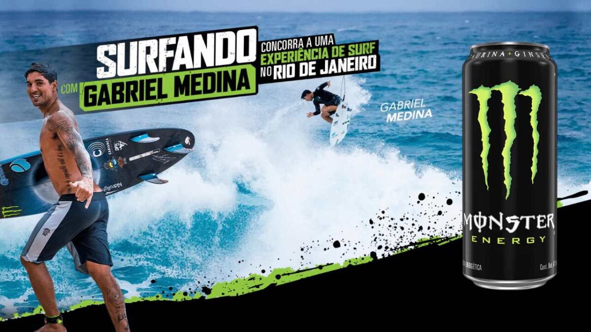 Monster Energy lança promoção “Surfando com Gabriel Medina”