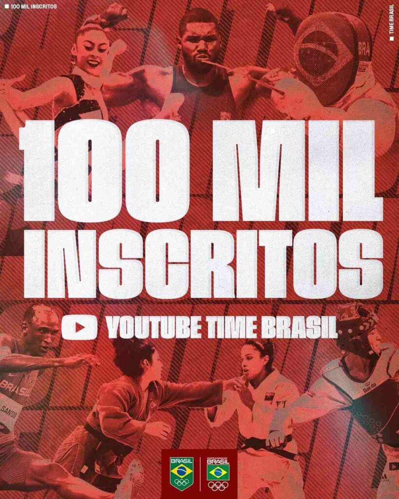 Canal do Time Brasil no Youtube bate a marca de 100 mil inscritos