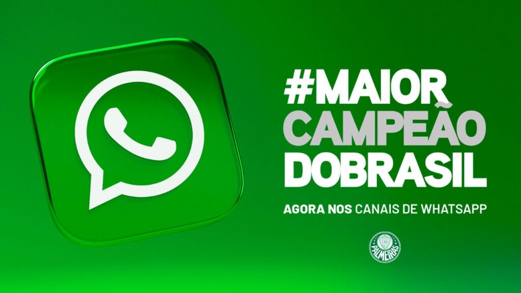 Palmeiras adere a novo recurso do WhatsApp e disponibiliza canal de transmissão a torcedores