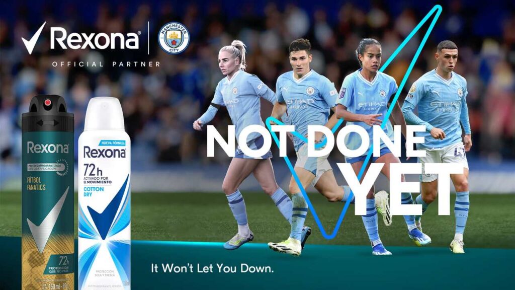 Manchester City renova parceria global com a Rexona, da Unilever