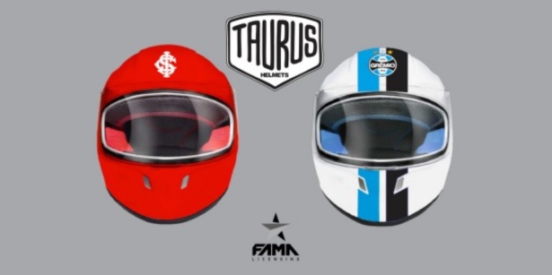 Grêmio e Internacional apresentam linha licenciada de capacetes da Taurus Helmets