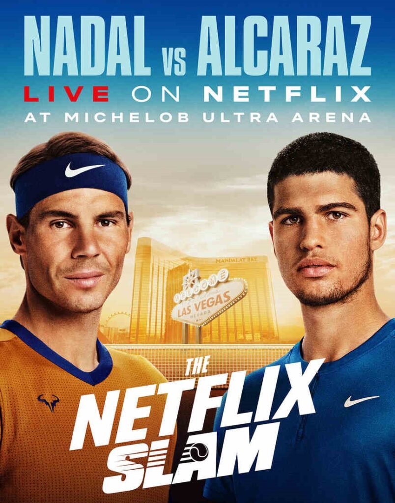 Netflix transmitirá duelo Rafael Nadal x Alcaraz ao vivo em 2024