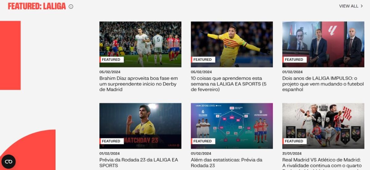 LALIGA amplia presença no Brasil e inaugura plataforma de conteúdo em português
