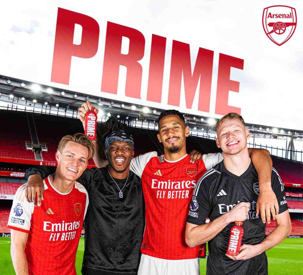 Em parceria com o Arsenal, PRIME lança garrafa personalizada dos Gunners