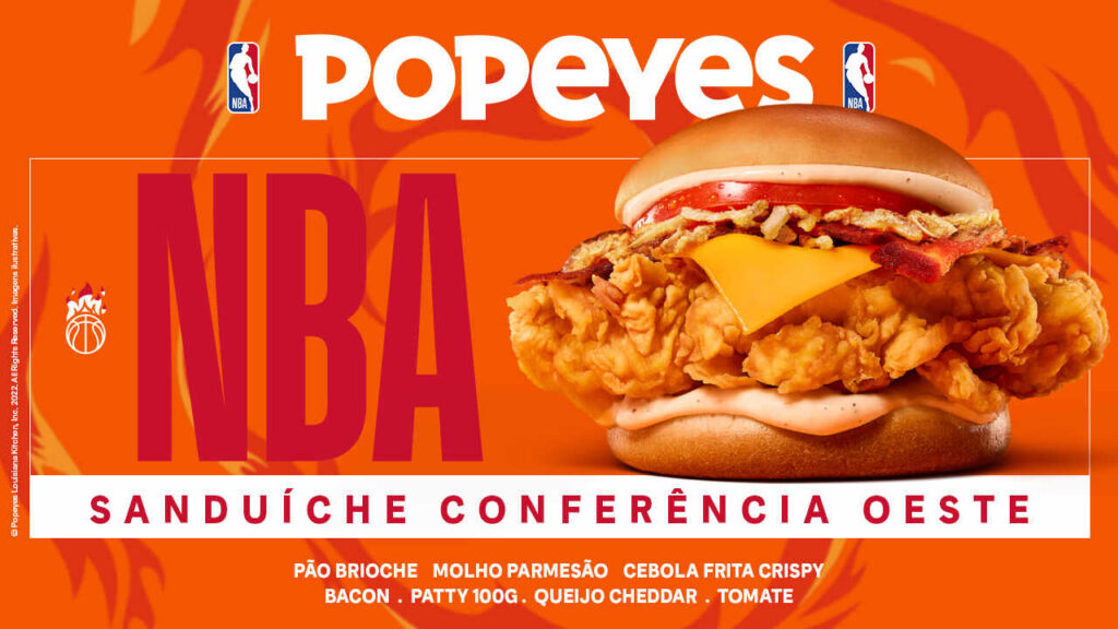 Popeyes lança novos produtos fruto de parceria com a NBA